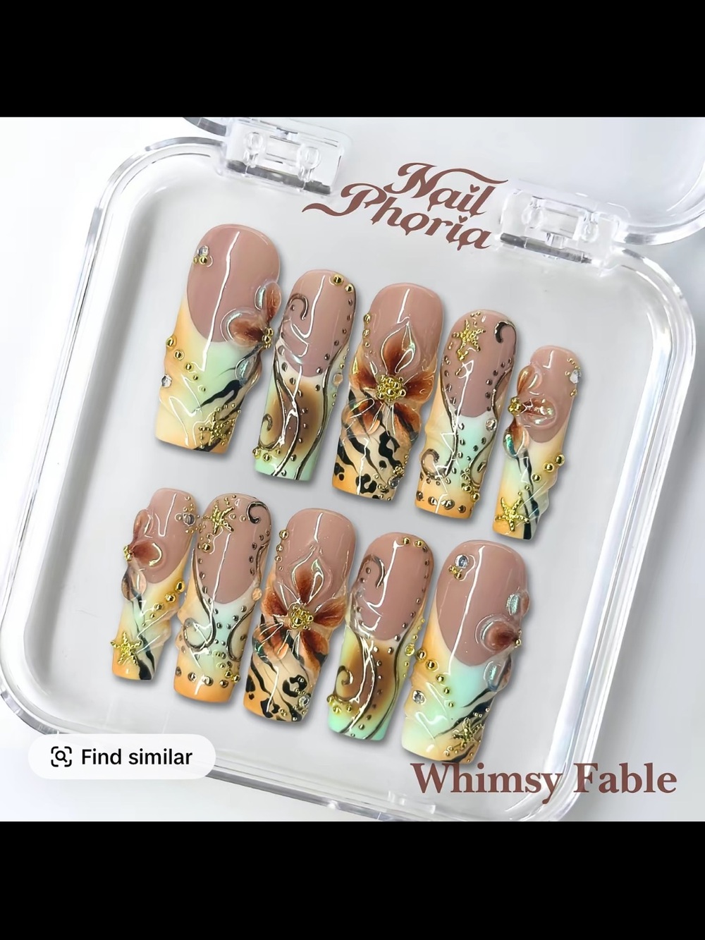 Nailphoria Whimsy Fable Nude & Pastel Floral Press-On Nails